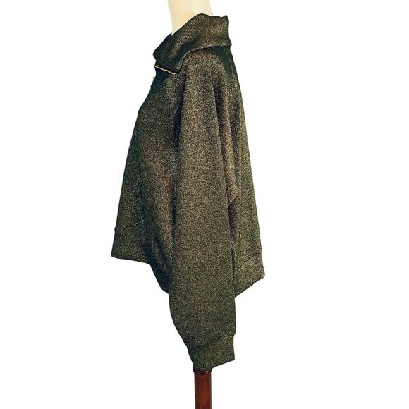 Spanx Airessentials Shine Half-Zip Sweatshirt Black Gold Women's XL NWT - Picture 4 of 13